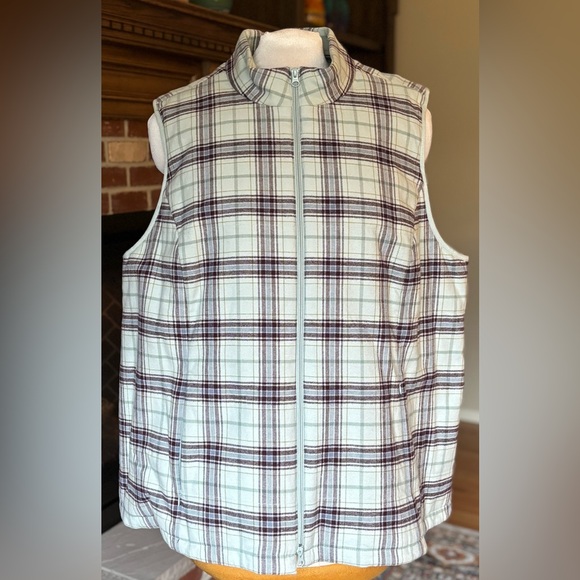 J. Jill Jackets & Blazers - J Jill Brushed Flannel Puffer Vest 4X